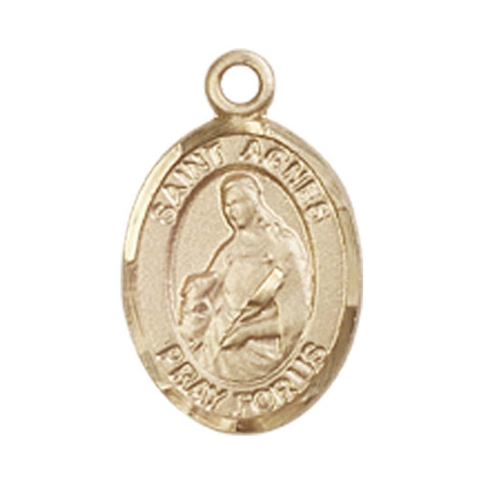 14kt Gold St. Agnes of Rome Medal - Small