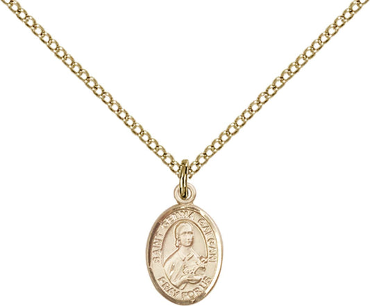 14kt Gold Filled St. Gemma Galgani Pendant with 18 inch Gold Filled Light Curb Chain - Small