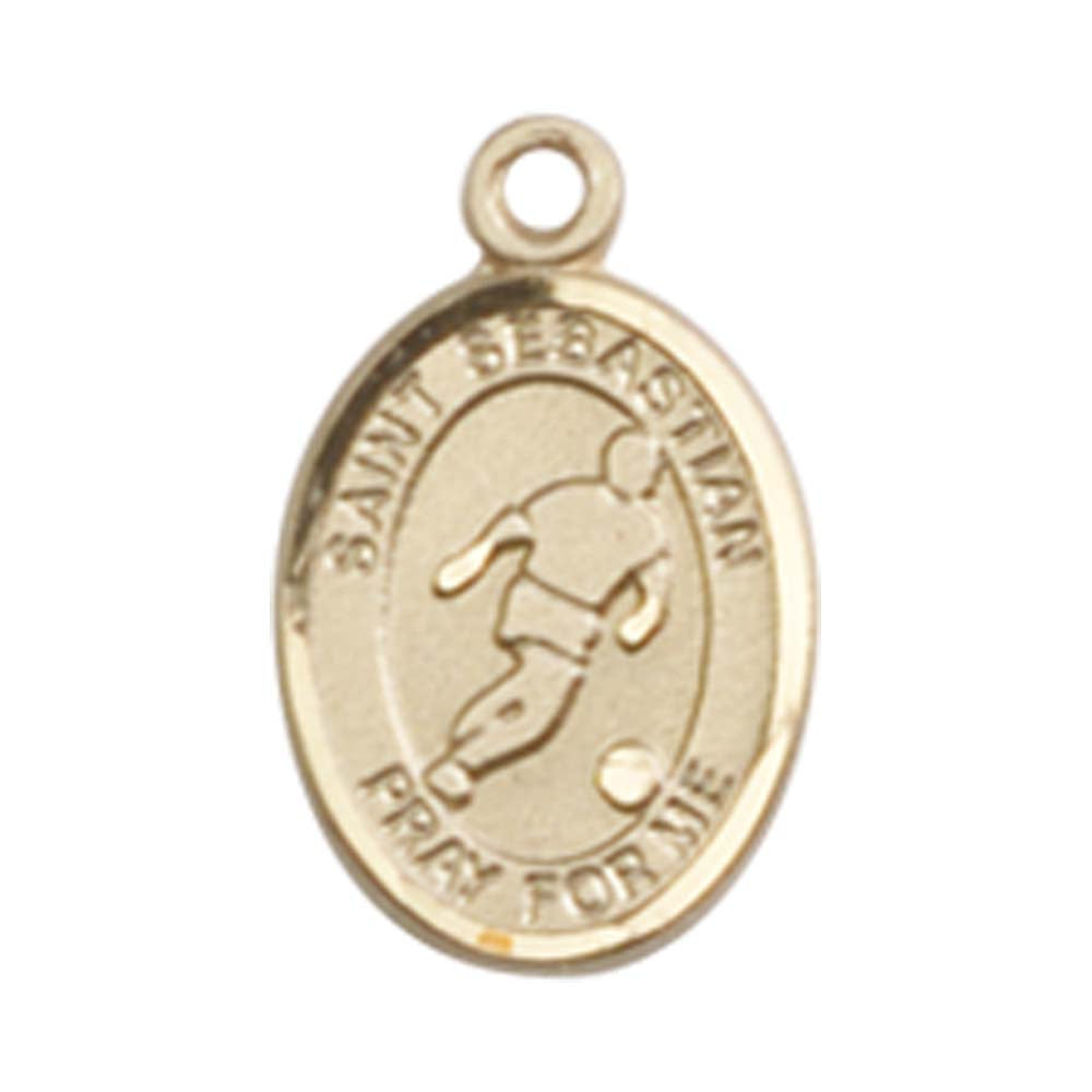 14kt Gold St. Sebastian Medal - Small 14kt Gold Soccer