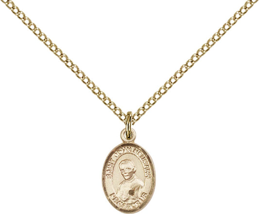 14kt Gold Filled St. John Neumann Pendant with 18 inch Gold Filled Light Curb Chain - Small