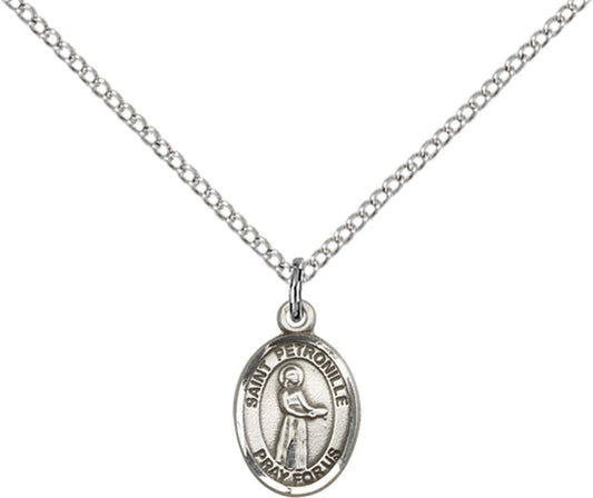 Sterling Silver St. Petronille Pendant with 18 inch Sterling Silver Light Curb Chain - Small