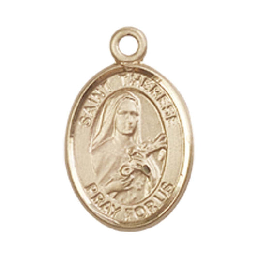14kt Gold St. Therese of Lisieux Medal - Small