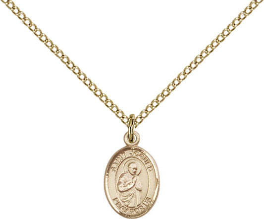 14kt Gold Filled St. Isaac Jogues Pendant with 18 inch Gold Filled Light Curb Chain - Small