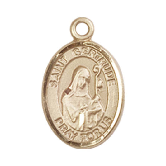 14kt Gold St. Gertrude of Nivelles Medal - Small