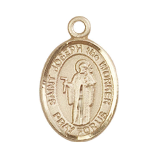 14kt Gold St. Joseph The Worker Medal - Small