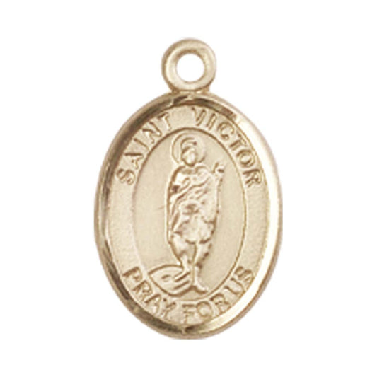 14kt Gold St. Victor of Marseilles Medal - Small