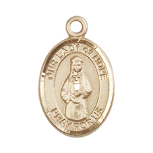 14kt Gold O/L of Hope Medal - Small