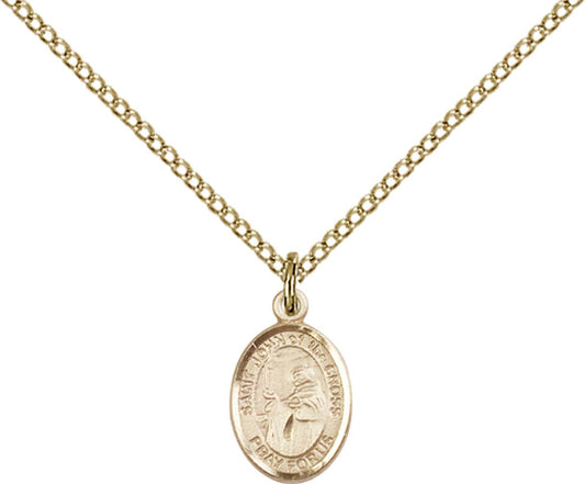 14kt Gold Filled St. John of the Cross Pendant with 18 inch Gold Filled Light Curb Chain - Small