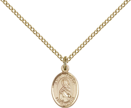 14kt Gold Filled St. Matilda Pendant with 18 inch Gold Filled Light Curb Chain - Small