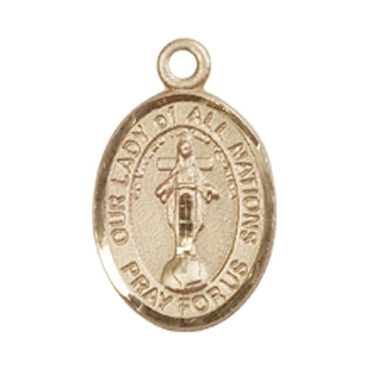 14kt Gold O/L of All Nations Medal - Small