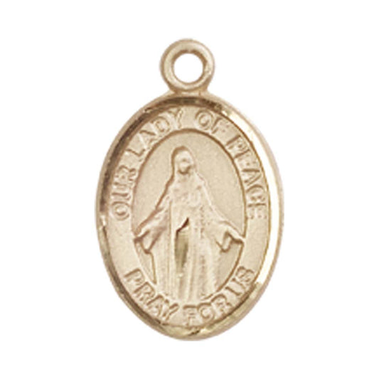 14kt Gold O/L of Peace Medal - Small