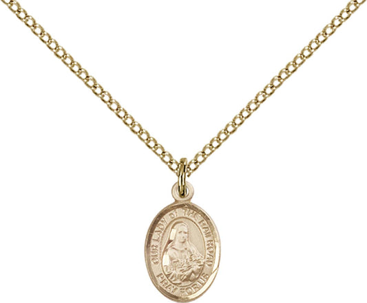 14kt Gold Filled O/L of the Railroad Pendant with 18 inch Gold Filled Light Curb Chain - Small