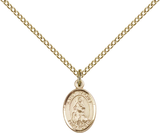 14kt Gold Filled St. Rachel Pendant with 18 inch Gold Filled Light Curb Chain - Small
