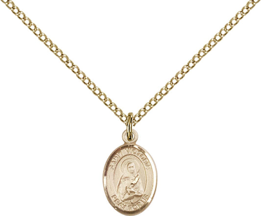 14kt Gold Filled St. Victoria Pendant with 18 inch Gold Filled Light Curb Chain - Small