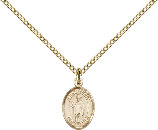 14kt Gold Filled St. Austin Pendant with 18 inch Gold Filled Light Curb Chain - Small