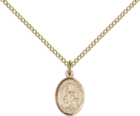 14kt Gold Filled St. Isaiah Pendant with 18 inch Gold Filled Light Curb Chain - Small