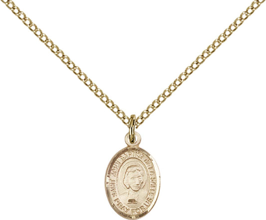 14kt Gold Filled St. John Baptist de La Salle Pendant with 18 inch Gold Filled Light Curb Chain - Small