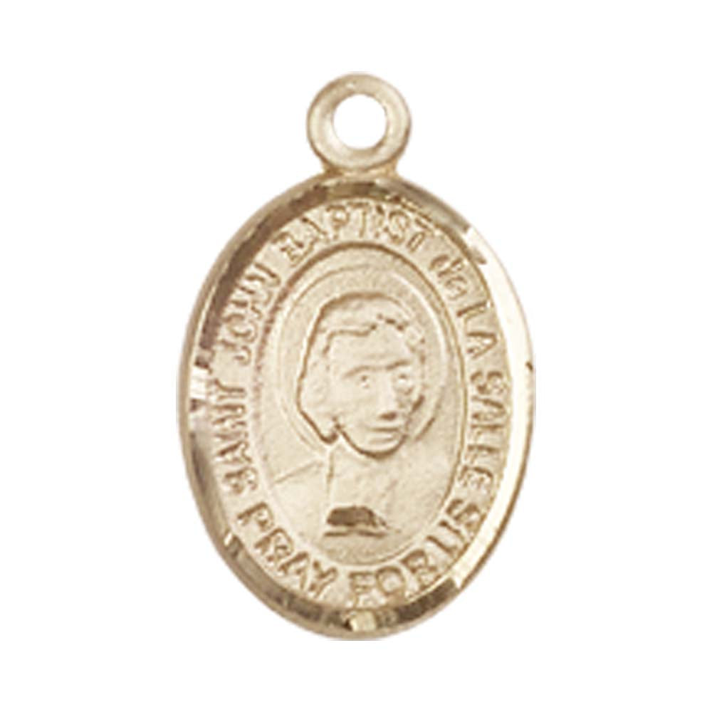 14kt Gold St. John Baptist de La Salle Medal - Small