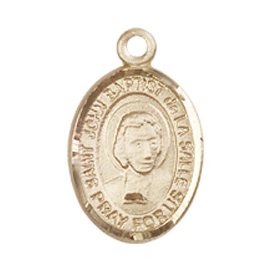 14kt Gold St. John Baptist de La Salle Medal - Small
