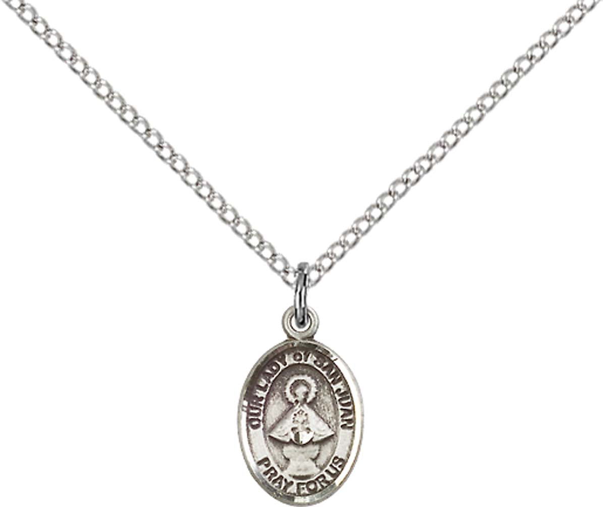 Sterling Silver O/L of San Juan Pendant with 18 inch Sterling Silver Light Curb Chain - Small