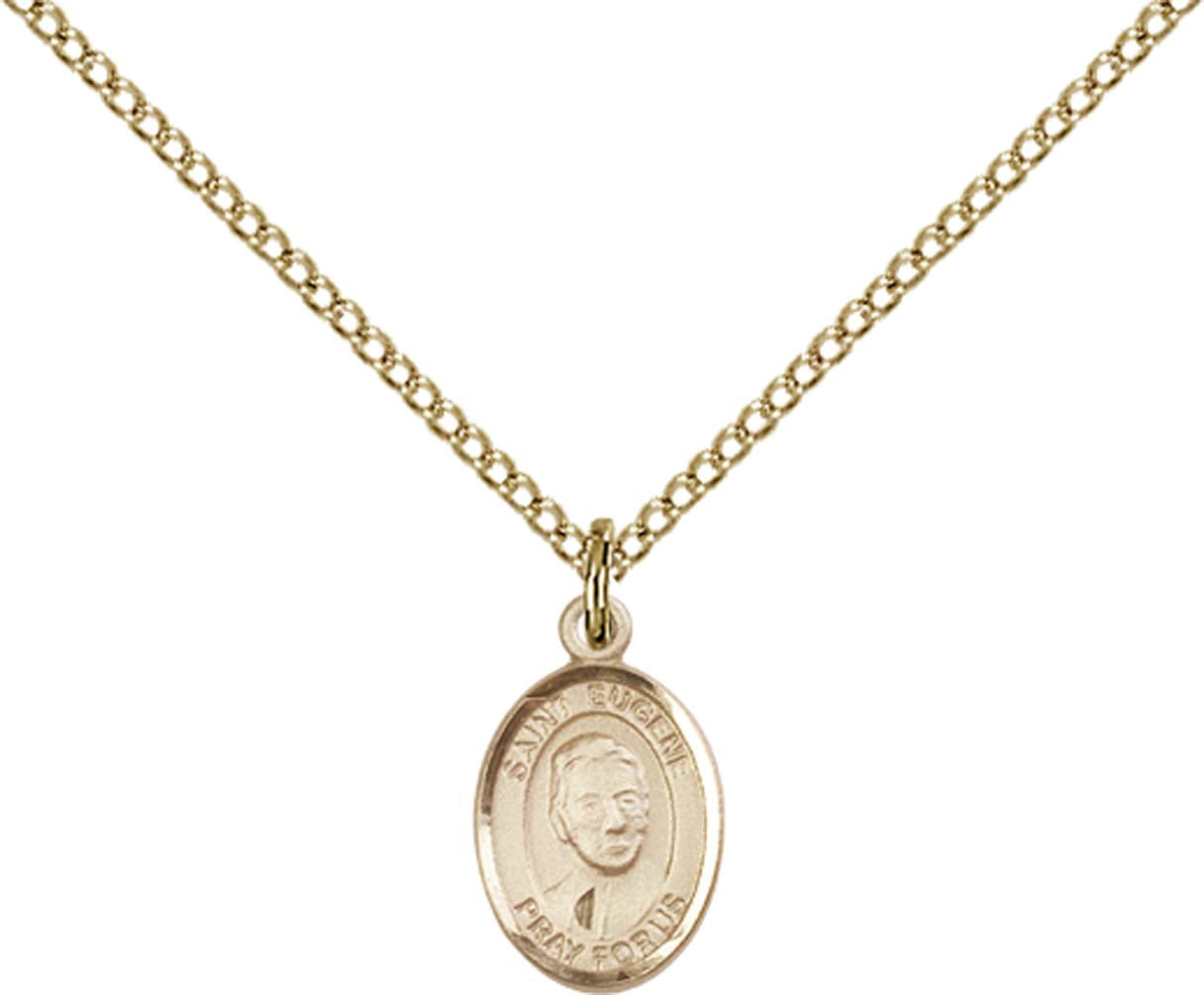 14kt Gold Filled St. Eugene de Mazenod Pendant with 18 inch Gold Filled Light Curb Chain - Small