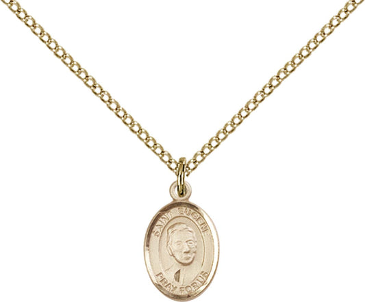 14kt Gold Filled St. Eugene de Mazenod Pendant with 18 inch Gold Filled Light Curb Chain - Small
