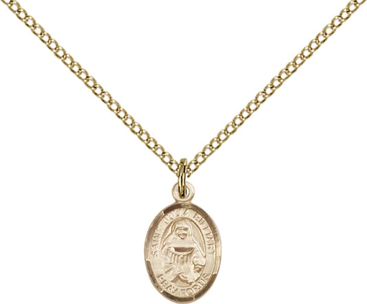 14kt Gold Filled St. Julia Billiart Pendant with 18 inch Gold Filled Light Curb Chain - Small