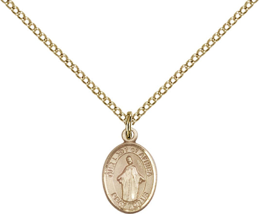14kt Gold Filled O/L of Africa Pendant with 18 inch Gold Filled Light Curb Chain - Small