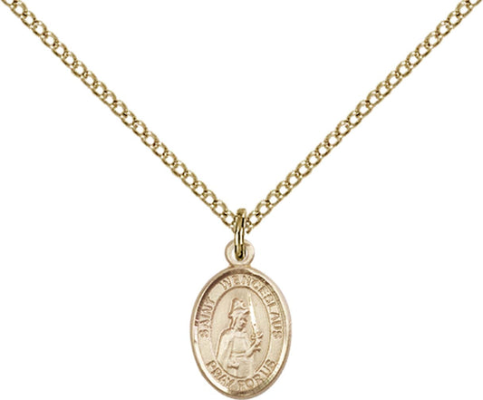 14kt Gold Filled St. Wenceslaus Pendant with 18 inch Gold Filled Light Curb Chain - Small
