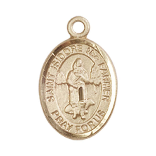 14kt Gold St. Isidore the Farmer Medal - Small