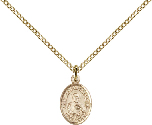 14kt Gold Filled St. James the Lesser Pendant with 18 inch Gold Filled Light Curb Chain - Small