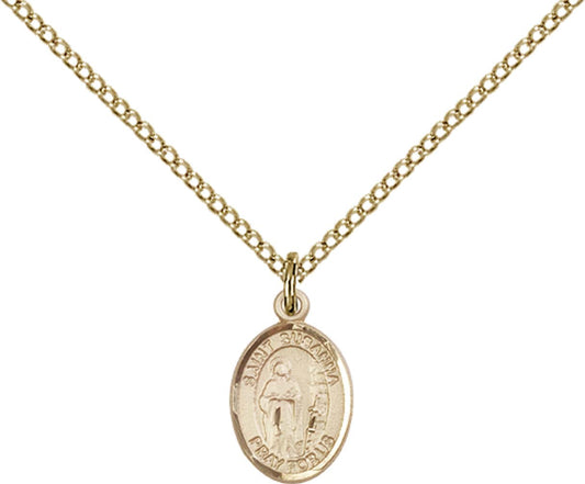 14kt Gold Filled St. Susanna Pendant with 18 inch Gold Filled Light Curb Chain - Small