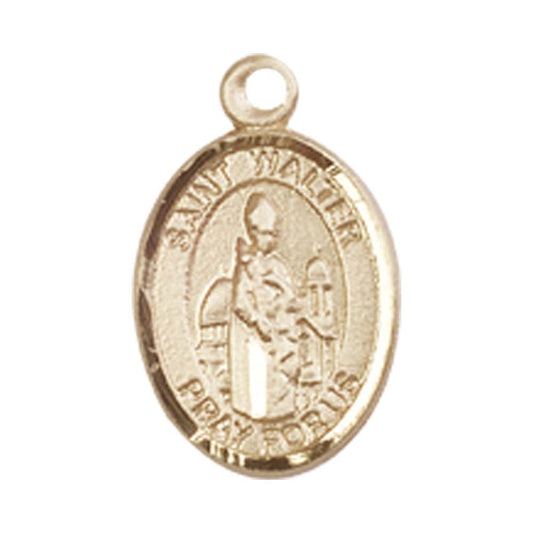 14kt Gold St. Walter of Pontoise Medal - Small