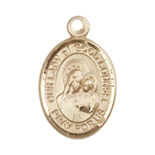 14kt Gold O/L of Good Counsel Medal - Small