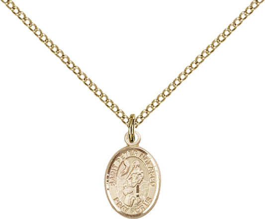 14kt Gold Filled St. Peter Nolasco Pendant with 18 inch Gold Filled Light Curb Chain - Small