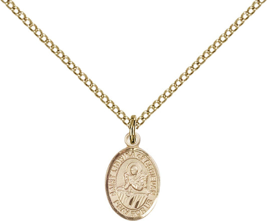 14kt Gold Filled St. Lidwina of Schiedam Pendant with 18 inch Gold Filled Light Curb Chain - Small