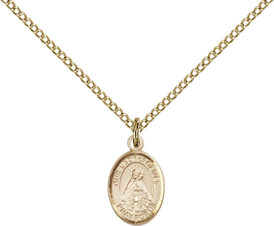14kt Gold Filled O/L of Olives Pendant with 18 inch Gold Filled Light Curb Chain - Small