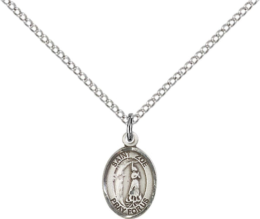 Sterling Silver St. Zoe of Rome Pendant with 18 inch Sterling Silver Light Curb Chain - Small