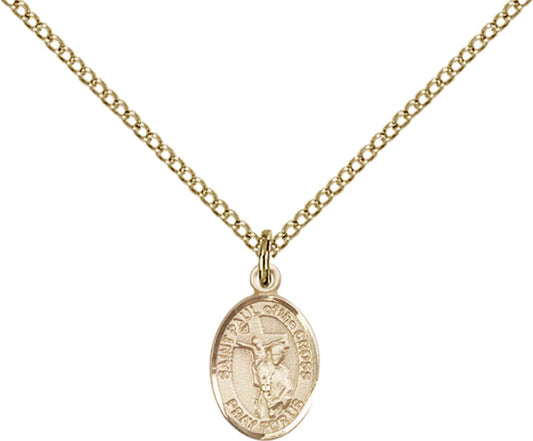 14kt Gold Filled St. Paul of the Cross Pendant with 18 inch Gold Filled Light Curb Chain - Small