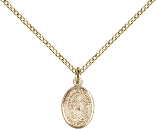 14kt Gold Filled St. Christina the Astonishing Pendant with 18 inch Gold Filled Light Curb Chain - Small