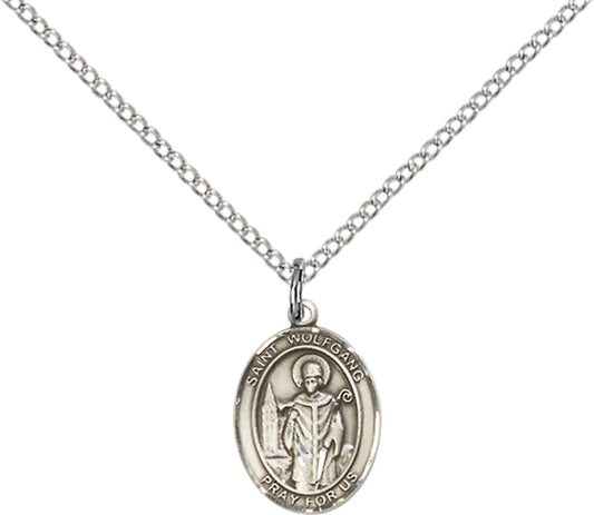 Sterling Silver St. Wolfgang Pendant with 18 inch Sterling Silver Light Curb Chain - Small