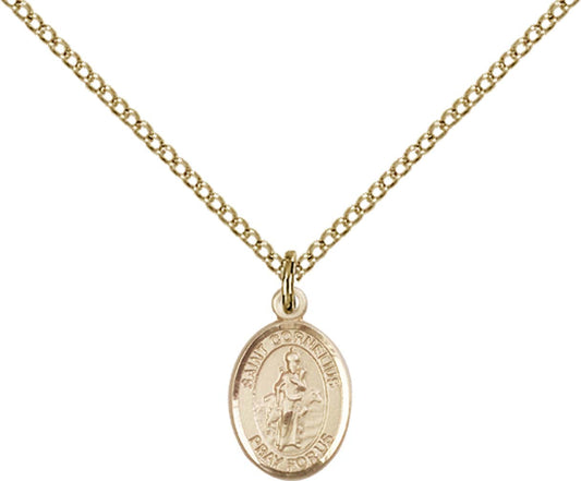 14kt Gold Filled St. Cornelius Pendant with 18 inch Gold Filled Light Curb Chain - Small