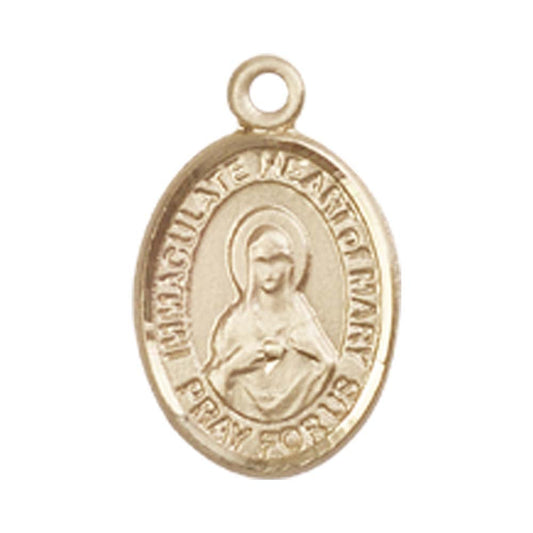14kt Gold Immaculate Heart of Mary Medal - Small
