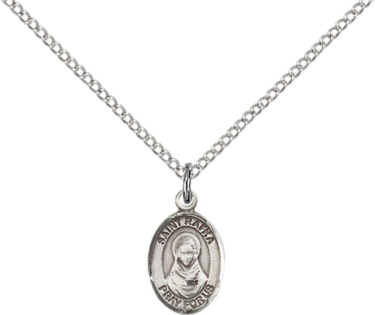 Sterling Silver St. Rafta Pendant with 18 inch Sterling Silver Light Curb Chain - Small