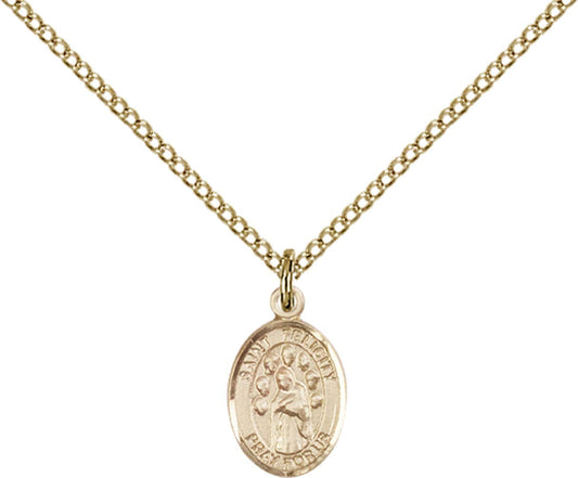 14kt Gold Filled St. Felicity Pendant with 18 inch Gold Filled Light Curb Chain - Small