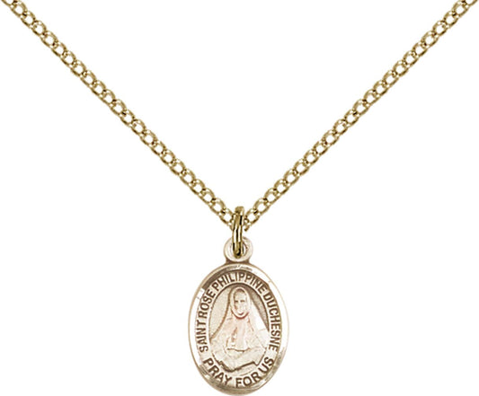 14kt Gold Filled St. Rose Philippine Pendant with 18 inch Gold Filled Light Curb Chain - Small