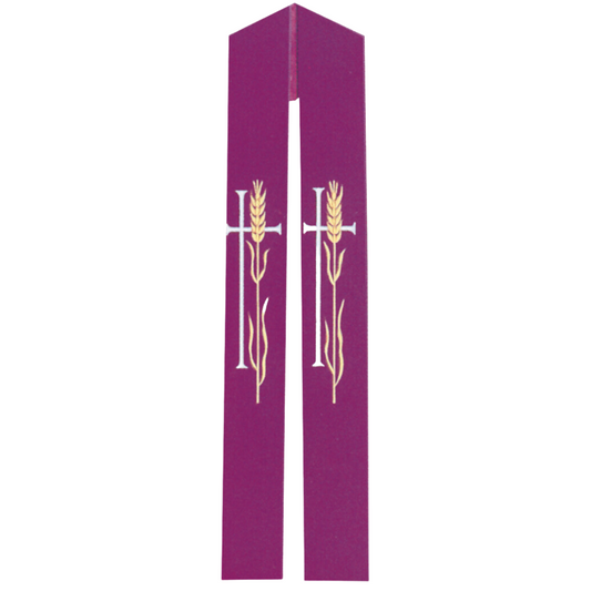 Cross & Wheat Overlay or Deacon Stole
