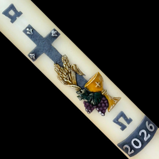 51% Beeswax Chalice & Wheat Paschal Candle