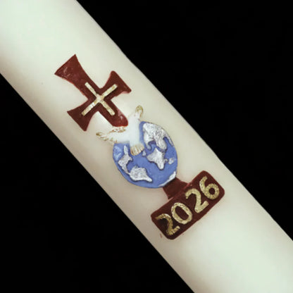 Cross with Dove Home Paschal Candle - 3" x 12"