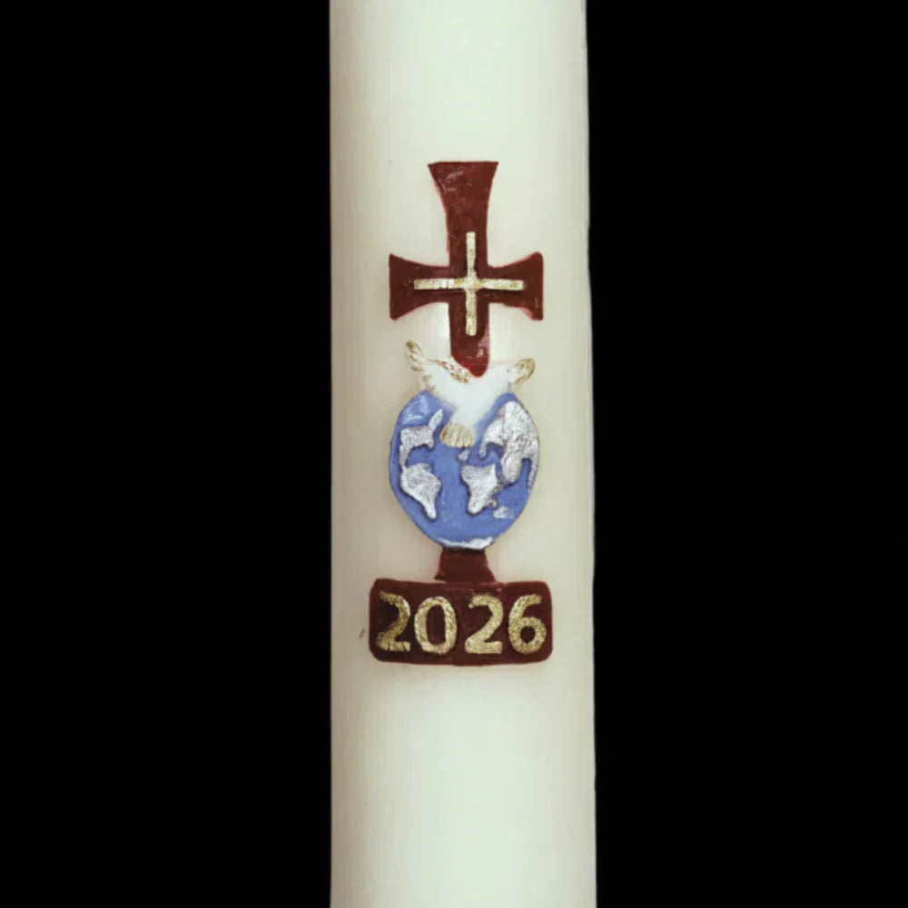 Cross with Dove Home Paschal Candle - 3" x 12"